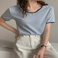 Nyári felsők póló Női Rövid ujjú csíkos póló Femme O-nyakú nyári felsők kötött ingek alkalmi póló nőknek