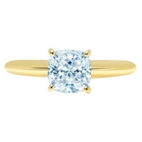 1.5 ct párna vágott kék szimulált gyémánt 18K sárga arany évforduló eljegyzési gyűrű mérete 10.5
