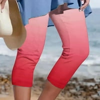 Női nadrág Női Elasztikus derék nyírt nadrág nyári divat csíkos nyomtatás plusz méretű nadrág strand Kényelmes könnyű
