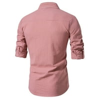 Hosszú ujjú ruha ing férfi divat gomb Fel csíkos Slim Fit alkalmi pulóver felső üzleti Munkaruházat