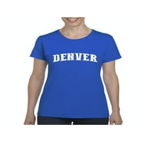 Normál unalmas-Női póló Rövid ujjú, akár női méret 3XL-Denver