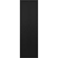 Ekena Millwork 18 W 68 H True Fit PVC Cedar Park Rögzített redőnyök, fekete