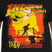 Indiana Jones férfiak és nagy férfiak retro grafikus pólói, 2-csomag, S-5XL méretű