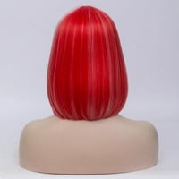 Egyedi alku az emberi haj parókák a Lady 13 -hoz Pink Red Hightlight Bob paróka paróka sapkával