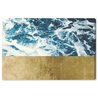 Wynwood Studio Sautical and Coastal Wall Art vászon „Mykonos víz arany” tengerparti - kék, arany