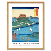 Sakurajima Osumi tartomány Utagawa Hiroshige Japán Woodblock klasszikus gyűjtemény Extra nagy XL fali poszter nyomtatás