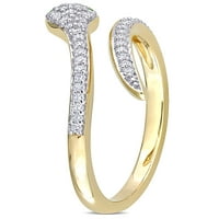 0. Karát -tsavorit és carat T.W. Gyémánt 10KT sárga arany kígyó gyűrű
