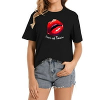 Fierce and Feminine Hot Red Lips Kiss 80-as évek Retro Vintage rúzs Party divatos grafikus póló-Női Rövid ujjú ing