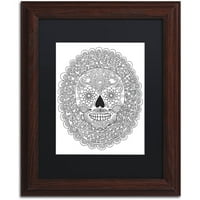 Védjegy Szépművészet Candy Skull vászon művészet: Hello Angel, Black Matte, Wood Frame