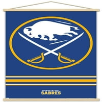 Buffalo Sabres-Logo fali poszter fa mágneses kerettel, 22.375 34