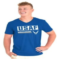 Légierő USAF Est Logo V-nyakú pólók Férfi nők Brisco márkák 2x