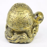 3 Arany feng shui szerencsés teknős szobor figura papírsúlyú ajándék otthoni dekoráció új