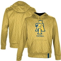 Férfi ProSphere arany Észak-Karolina A & T Aggies labdarúgó név csepp pulóver kapucnis