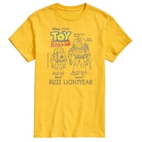 Toy Story-Buzz vázlatok-Férfi Rövid ujjú grafikus póló