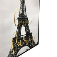 Nagyon szeretem Párizsot Aranyfólia vászon keretes művészet