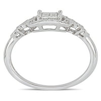 Carat T.W. Gyémánt sterling ezüst filigrán eljegyzési gyűrű