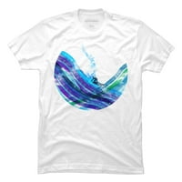 graphic wave Mens fehér grafikus póló-az emberek XL tervezése