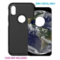 DistinctInk egyedi bőr matrica kompatibilis otterbo ingázó iPhone XS-Earth Space nyugati féltekén