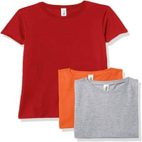 Marky G ruházat lányok rövid ujjú Legénység nyak szilárd pólók pamut, XL, piros narancssárga Hanga