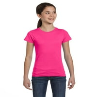 Marky G ruházat lányok rövid ujjú Legénység nyak szilárd pólók pamut, XL, forró rózsaszín sárga Hanga