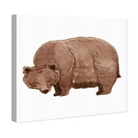 A Wynwood Studio Animals Wall Art vászon nyomtatja a „Medve” állatkertet és a vadállatokat - barna, fehér