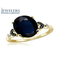JewelersClub Sapphire Ring Birthstone ékszerek - 2. Karát -zafír 14K aranyozott ezüst gyűrű ékszerek fekete -fehér