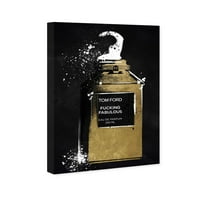 A Runway Avenue divat és a glam fali művészet vászon nyomtatványok 'mesés noir parfüm' parfümök - arany, fekete