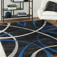 Signature Design Ashley Jenue Modern közepes halom szőnyeg örvény Design, fekete, szürke & kék