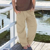 Giftesty Férfi nadrág Clearance, férfi nyári húzózsinór rugalmas egyszínű laza alkalmi nadrág