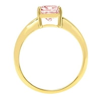 2.5 ct párna vágott rózsaszín szimulált gyémánt 18K sárga arany évforduló eljegyzési gyűrű mérete 9.75