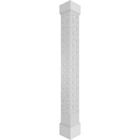 Ekena Millwork 12 W 10'h kézműves klasszikus négyzet alakú nem társított Paisley Fretwork oszlop W Mission Capital