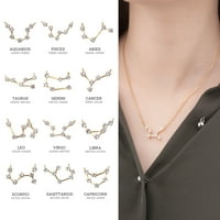 Anavia Zodiac nyaklánc születésnapi ajándékok a barátnőnek - rozsdamentes acél állatöv konstelláció kristály nyaklánc