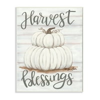 Stupell Industries Farm Fresh Betakarítás Blessing Sign White Pumpkins Wall Plake Design készítette: Sarah Baker