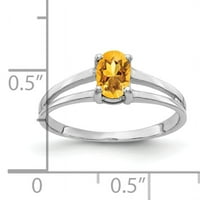 Primal arany karátos fehér arany 6x ovális citrin gyűrű