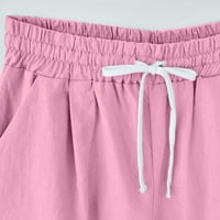 Levmjia rövidnadrág a nők molett méret Clearance Nyári Női nyári szilárd öt pont nagy méretű pamut vászon nadrág alkalmi