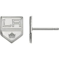 Logoart 14K Fehér Arany NHL Logoart Los Angeles Kings XS Post fülbevalók