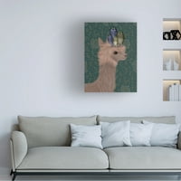 Fab Funky 'llama baglyok portré' vászon művészet