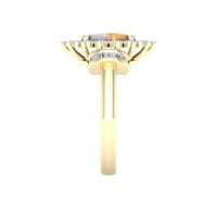 Imperial Gemstone 10K sárga aranyozott ezüst ovális vágás létrehozott opál létrehozott fehér zafír halo női koktélgyűrű