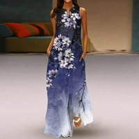 Női Alkalmi Split V nyakú hosszú ruha nyári divatos Virágmintás Maxi ruha grafikus Split tunika strand ruhák zsebekkel
