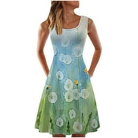 Virágos nyomtatott Tartály Női ruhák rövid Mini Sundresses nőknek alkalmi nyári ujjatlan egy vonal Flowy hinta nap