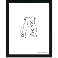 Személyes nyomtatások Bulldog Dog Line rajzkeretes művészet