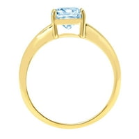 2.0 ct párna vágott kék szimulált gyémánt 18K sárga arany évforduló eljegyzési gyűrű mérete 5.5
