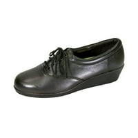 Órás kényelem Helga széles szélességű kényelmi cipő munka és alkalmi öltözék fekete 10