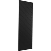 Ekena Millwork 15 W 55 H True Fit PVC átlós slat modern stílusú rögzített redőnyök, fekete