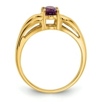 Primal arany karátos sárga arany 6x ovális Ametiszt gyűrű