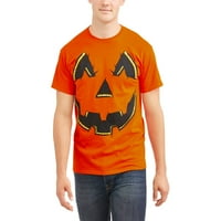 Férfi Narancssárga Jack-O-Lámpás Tök Grafikus Halloween Póló X-Nagy
