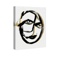 Wynwood Studio Absztrakt fal art vászon nyomtatványok „absztrakt portré” festék - fehér, fekete