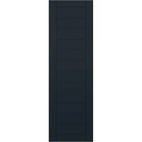 Ekena Millwork 12 W 45 H True Fit PVC vízszintes Slat keretes modern stílusú rögzített redőnyök, csillagtalan éjszakai